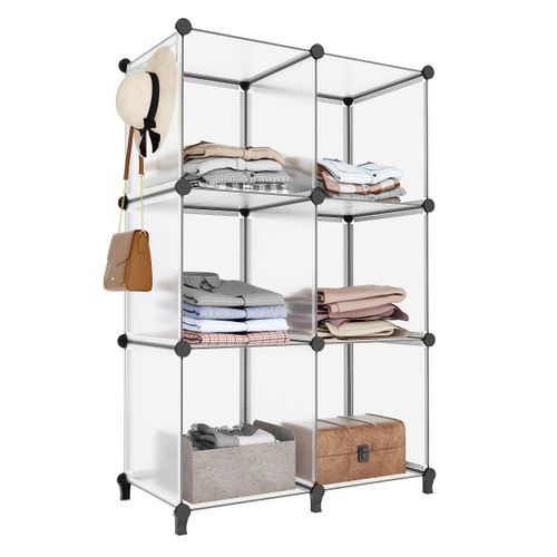 Closet Organizers and Storage 162L Closet Organizer 6 Cube Closet Shelves with Hook for Handing Storage Shelves for Storage Bins for Closet Storage