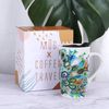 NymphFable Ceramic Coffee Mug 18oz Peacock Coffee Cups with Handle Personalized Baking Pattern Tea Cup Large