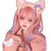 Hawkko Wig, Long, Full Wig, Straight, Princess Cut, Wig, Inner Color, Gradient, Women's, Bangs, Princess Hair, Cross-Dressing Wig, Halloween, Face Shrinking, Harajuku Style, Lolita, Net / Comb Included, Pink x Light Blue, Free Size