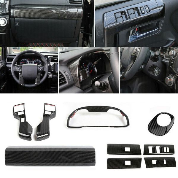9x Inner Full Set Decor Cover Frame Trim Kit For 4Runner 10+ Carbon Accessories