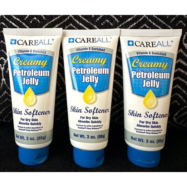 3x CAREALL CREAMY PETROLEUM JELLY SKIN SOFTENER COMPARE VASELINE DEEP MOISTURE