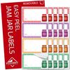 Jam Labels Easy Peel Off - 64 Jam Jar Labels Self Adhesive Vintage, Perfectly Sized (8.75 x 5cm) Waterproof Jam Pot Labels, Premium Labels for Jams and Preserves, Jam Labels for Jars by Innoveem