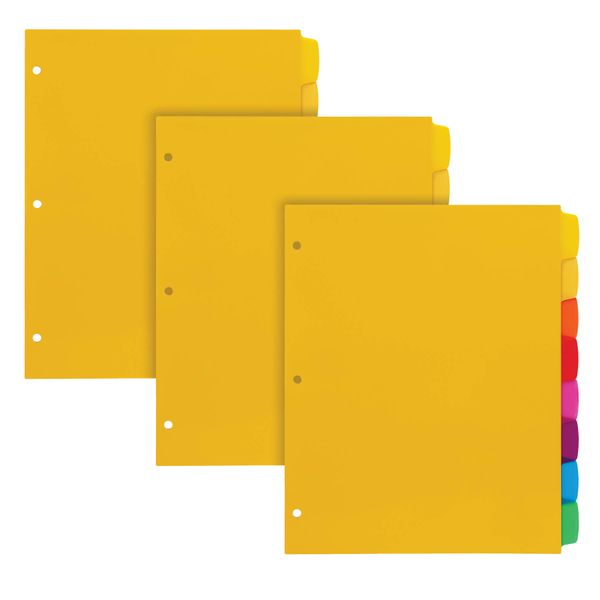 Oxford Write ’n Erase Plastic Binder Dividers, 8 Tab, Write On Tabs, Erase Ballpoint Pen, Non Permanent Marker, Pencil, Asstd. Colors, 3 Sets (89992)