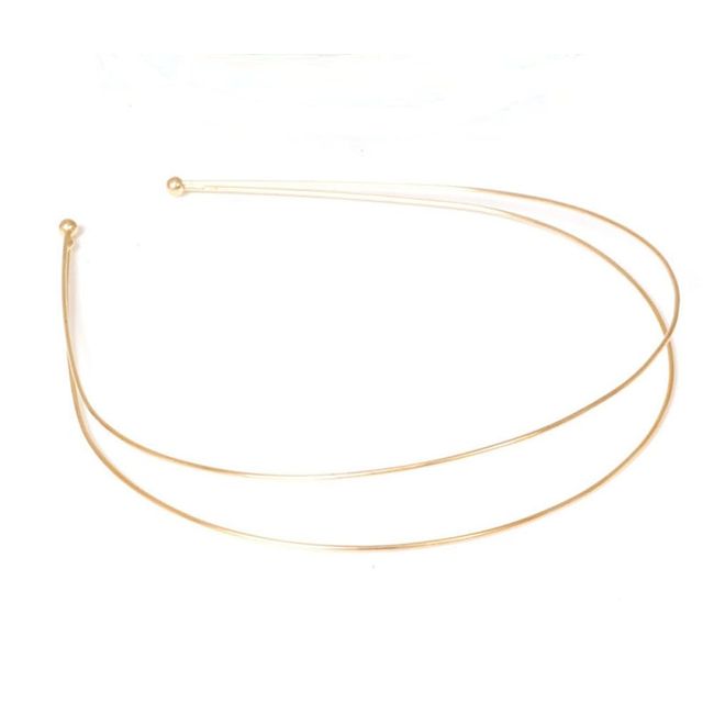 Hair Accessories - Bride Plain Double Round Wire Alice / Tiara Band. Available in Gilt Gold and Silver colour. (Gold)