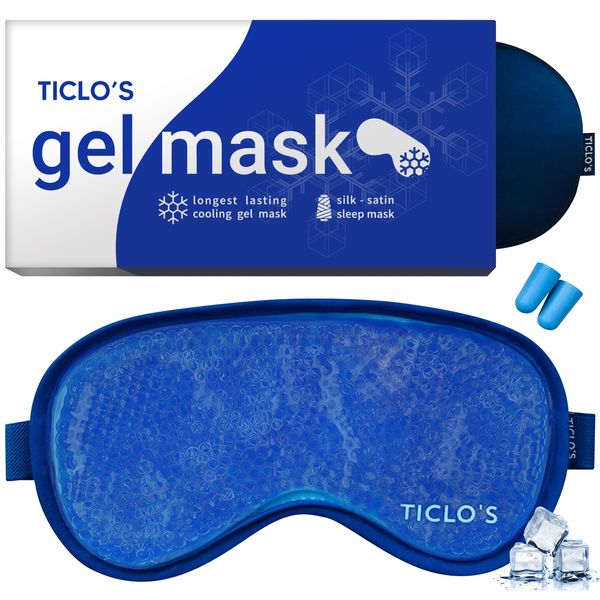 Cooling Eye Mask | Gel Eye Mask for Migraines, Dry Eyes, Puffiness, Dark Circles| Reusable Cold Eye Mask| Eye Ice Pack After Surgery| Bead Ice Face Cold Therapy Compress Sinus |Headaches|Sleep Mask