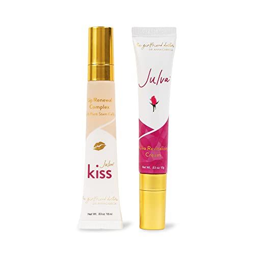 Julva Lip Duo by Dr. Anna Cabeca - Julva Revitalizing Feminine Cream Personal Moisturizer and Julva Kiss Lip Renewal Complex