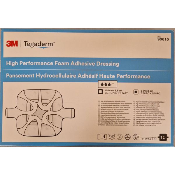 TEGADERM Foam Adhesive 8.8 x 8.8 cm 90610 Pack of 10