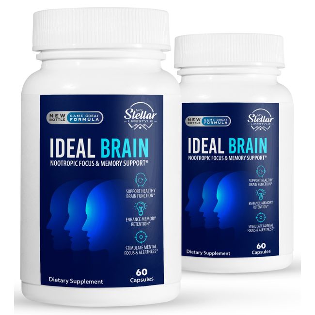 2 Pack Ideal Brain, support healthy brain function-60 Capsules x2