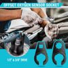 DURATECH 5PCS O2 Oxygen Sensor Socket 3/8" 1/2" Drive 7/8" 22mm Sensor Tool Kit