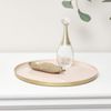Melody Maison Round Metal Gold & Pink Tray