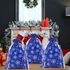 DXTXTJ Extra Large Christmas Drawstring Gift Bags, 39 * 51cm, Multipack, Snowflake Reusable Bags for Presents