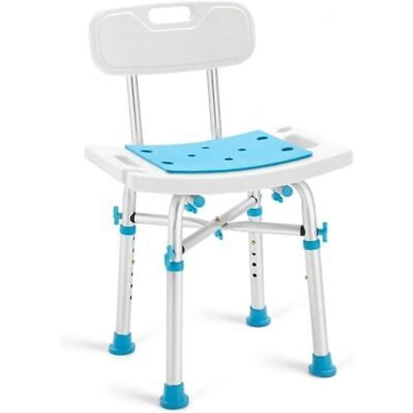 Heavy Duty Shower Chair with Back 500Lb Bariatric Padded Bath Seat Tool-Free A