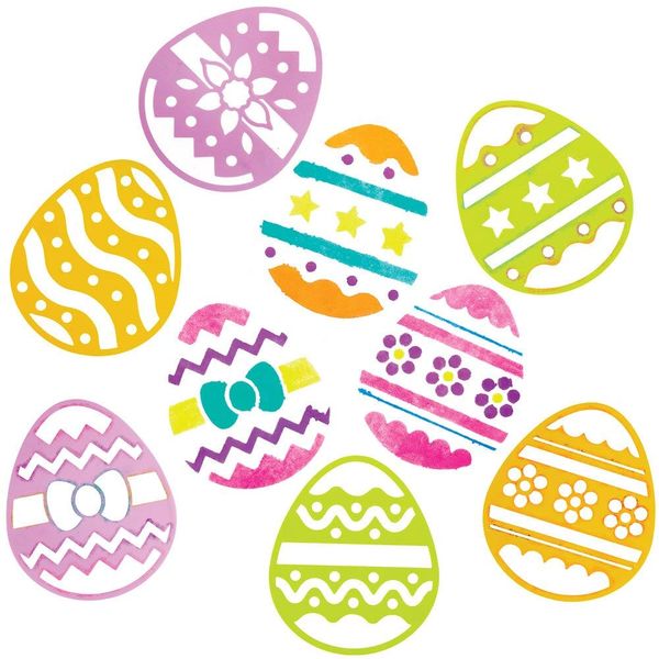 Baker Ross Easter Egg Stencils - Pack of 6, Easter Crafts for Kids (AT441)