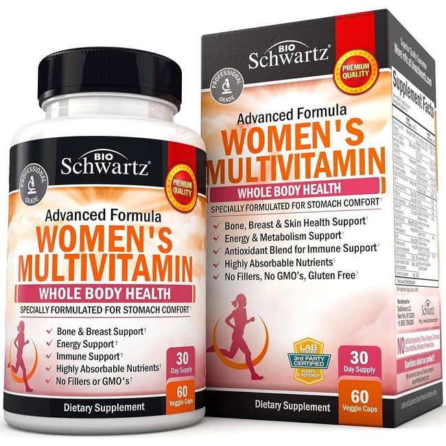 Multivitamin for Women with Vitamin D3, Multivitamins for Bone Breast Skin 60 ct