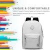 VASCHY Lightweight Backpack for School, Classic Basic Water Resistant Casual Daypack for Travel with Bottle Side Pockets (White)