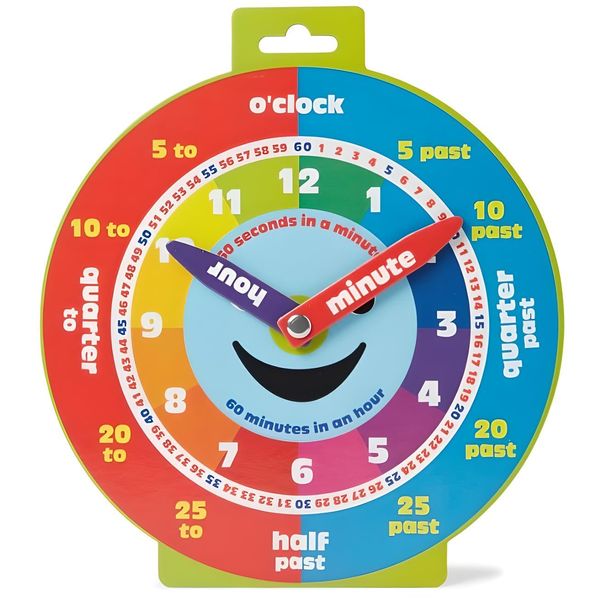 Morgan's Direct Early Learning Education Clock Moveable Hands Smiley Face Magnetic. - Easy to use and to learn for young children as well as durable and portable.