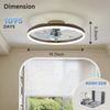 Low Profile Ceiling Fans with Light and Remote,19.7In Modern Bladeless Ceiling F
