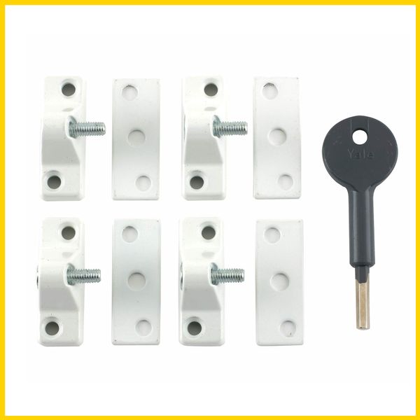 Yale Locks 8K118 Economy Window Lock White Finish Pack 4 Visi Pack