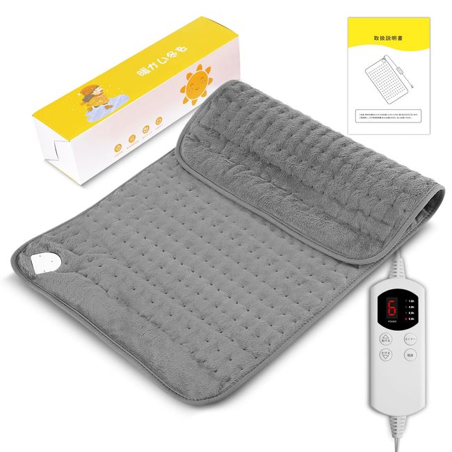 Merpin Hot Mat, Electric Hot Mat, For One Person, Approx. 15.7 x 29.9 inches (40 x 76 cm), Hot Carpet, 6 Temperature Adjustment, 4 Timing Settings, Electric Cushion, Energy Saving, Cold Protection,