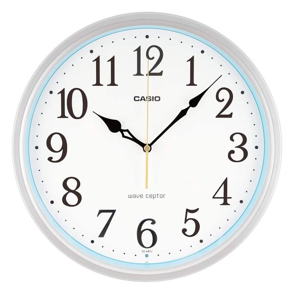 Casio IQ-481J-8JF Wall Clock, Radio Watch, Silver, Analog, Standard, Nighttime Second Hand Stop,