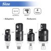 Mesee 4 Pieces Impact Socket Adapter & Reducer Set, Cr-V Reducing Impact Adapters for Impact Driver Ratchet Socket Extension Conversion Tool Kit