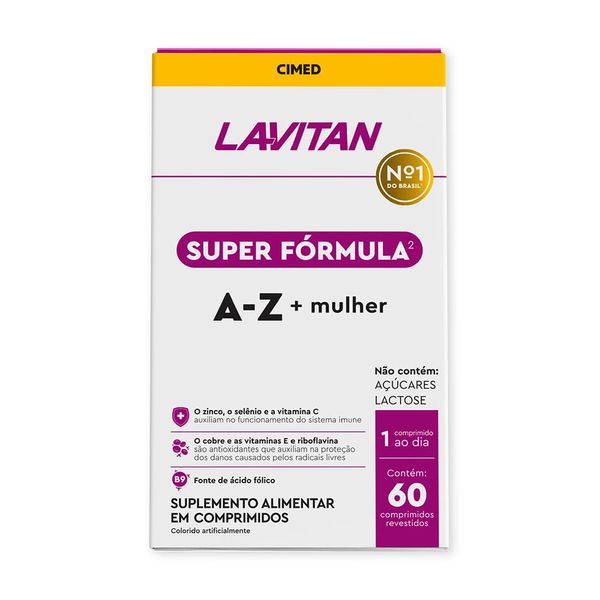 LAVITAN Super Fórmula Multivitamínico A-Z Mulher 60 comprimidos