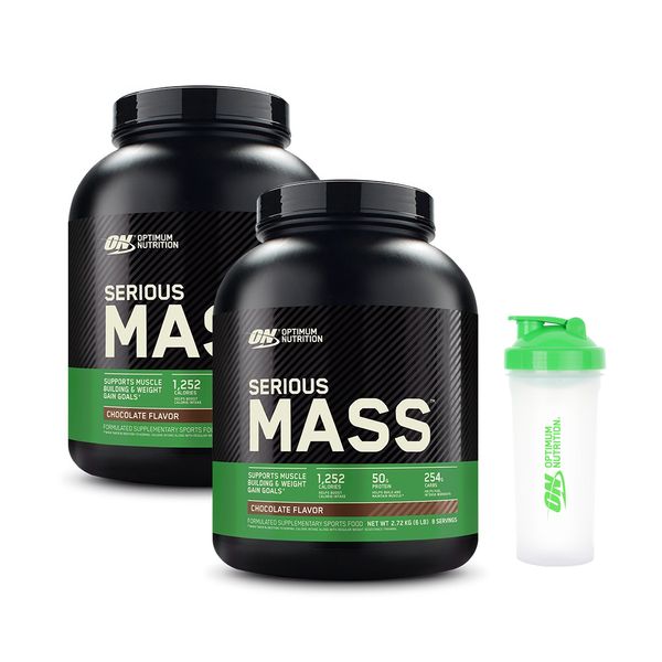 [+Shaker] 1&amp;1 Serious Mass 2.72kg Choco / Optimum Gainer Bulkup