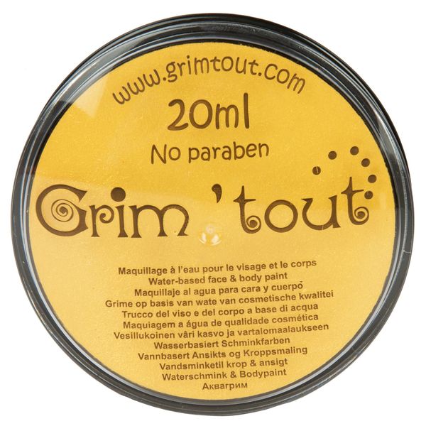 Grim'tout Professional Face Paint Jar (Shiny Gold, 20ml)