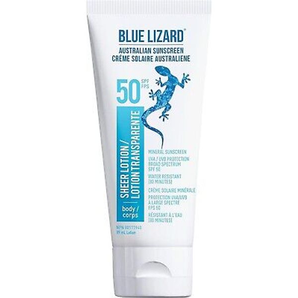 Blue Lizard Mineral Sunscreen Sheer Lotion For Body, SPF 50, 89ml FRESH STOCK