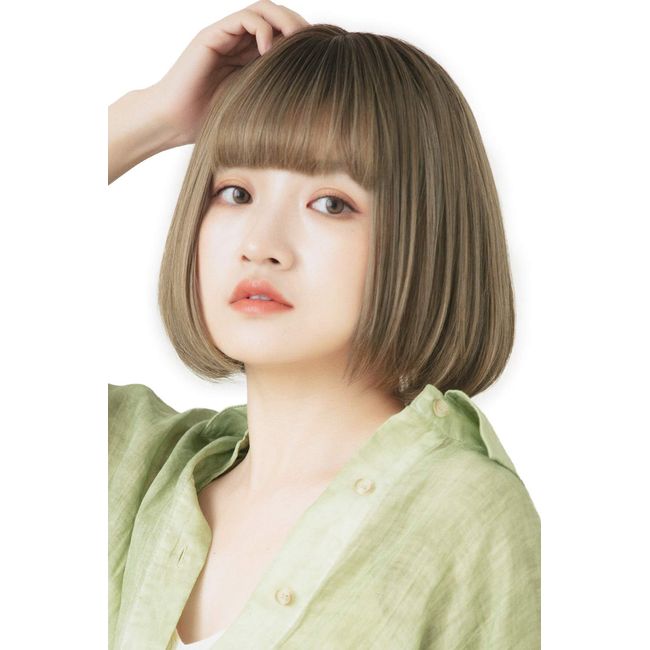 Brightlele Wig, Short Bob, Full Wig with Gradation, Natural -