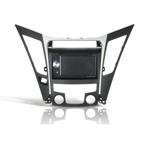 Scosche HY1625B Double DIN & DIN+Pocket Dash Kit Compatible with 2011-13 Hyundai Sonata with Standard A/C Controls Black with Silver Trim