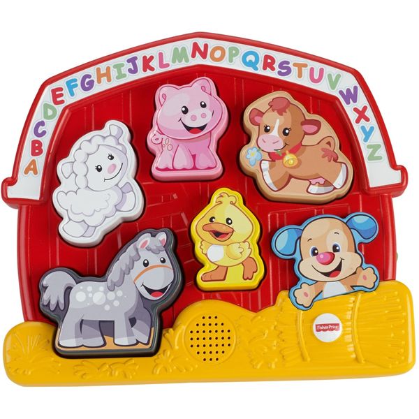 Fisher-Price Toddler Shape Sorting Toy Laugh & Learn Farm Animal Puzzle with Music & Sounds for Kids Ages 1+ Years​