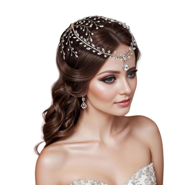 HONGMEI Wedding Bridal Crystal Headband for Woman Rhinestone Hair Comb Wedding Headdress Wedding Headpiece for Bride