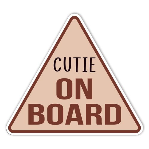 Cutie On Board Stickers Cute Safety Stickers Baby in Car Decal Bumper Stickers for Adults, Vinyl Waterproof Stickers for Car, Truck, Van, Windowns, Skateboard, Gifts Ideas for Friends (2inches)