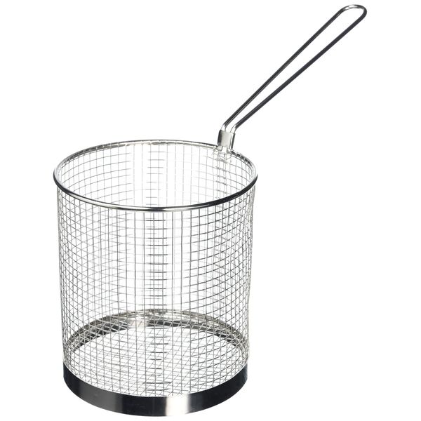 Vogue Stainless Steel Spaghetti Basket 5.9 inch/150mm Diameter, Pasta Wire Strainer Basket, Boil Basket, Quick Drain Design, Long Handle, Reheat Vegetables, Deep Fryer Basket | J719