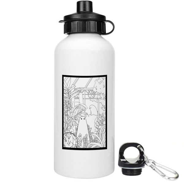 Azeeda 600ml 'Greenhouse Ghosts' Reusable Water/Drinks Bottle (WT00083921)