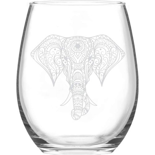 Joymking Elephant Wine Glass, Funny Elephant Glass, Elephant Gifts for Women, Wine Gifts for Women, Elephant Lovers Gifts for Women Men Her Him, Elephant Glass Tumbler 17oz
