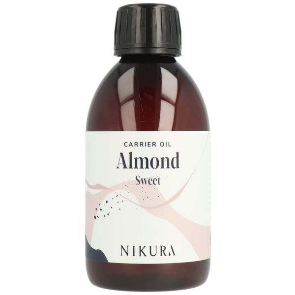 Nikura Sweet Almond Oil - 250ml | for Skin, Hair Growth, Face, Therapy, Body Oil, Scalp & Nails | for Essential Oils | Natural, Vegan & UK | BPA Free