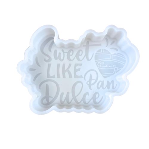 Sweet Like Pan Dulce Mexican Bread Car Freshie Silicone Mold with Words Quotes Latino 3 x 4.25 x 1.2” inch Sweet Bread Concha Hispanic for Scented Aroma Beads, Car Candle, Oven Safe Up to 450 F