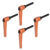 sourcing map 4pcs Adjustable Clamping Lever Handles M6 x 30mm Male Thread Bolt Knobs Rotating Screw Locking Quick Release Ratchet Push Button Handle, Orange