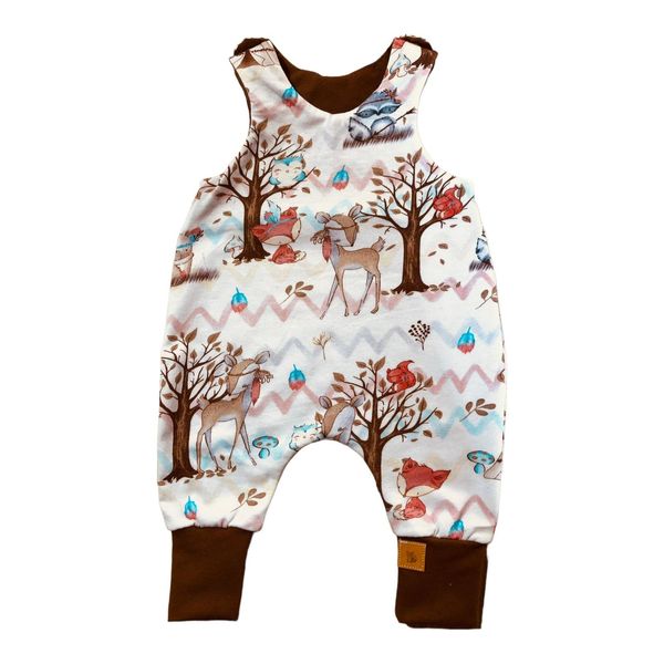 Strampler Spieler Boho weiß braun Fuchs Waldtiere (50)