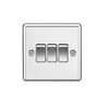 10AX 3G 2 Way Plate Switch - Rounded Edge Polished Chrome