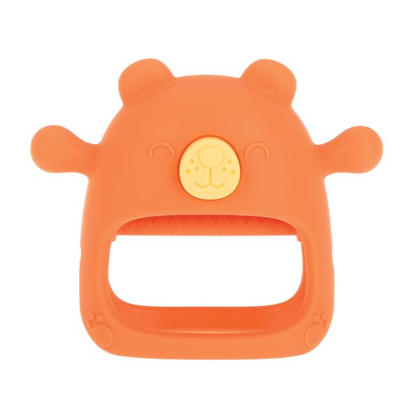 Nuby Silicone Wrist Teething Mitten - Baby Teether Ring - 3+ Months - Coral Bear