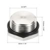 PATIKIL 3/4 NPT Male Plug, 1 Pack Waterproof Dustproof 304 Stainless Steel Thread Hex Head Socket Solid Pipe Fitting with Sealing Rubber Ring