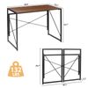 39" Folding Computer Desk Writing Study Desk Laptop Table for Home Office Brown