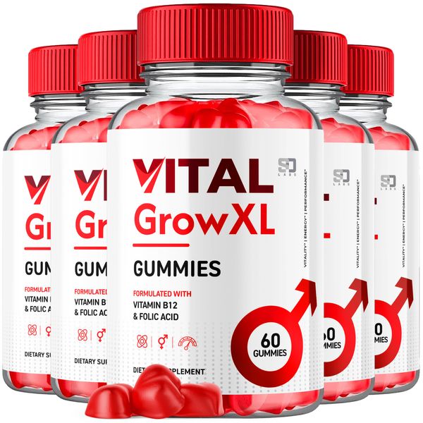 (5 Pack) Vital Grow XL Gummies For Men - Advanced Formula Vitamin Supplement