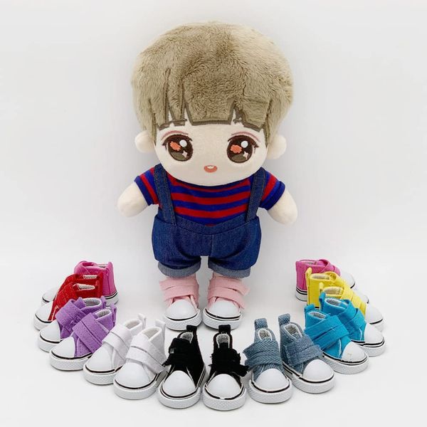 niannyyhouse Cotton Doll Shoes, 5.9 inches (15 cm), 7.9 inches (20 cm), Doll Shoes, 3 Piece Set, Velcro Canvas Shoes, Doll Baby Shoes, Shoes Length Approx. 2.0 inches (5 cm), Dress Up (b-2)