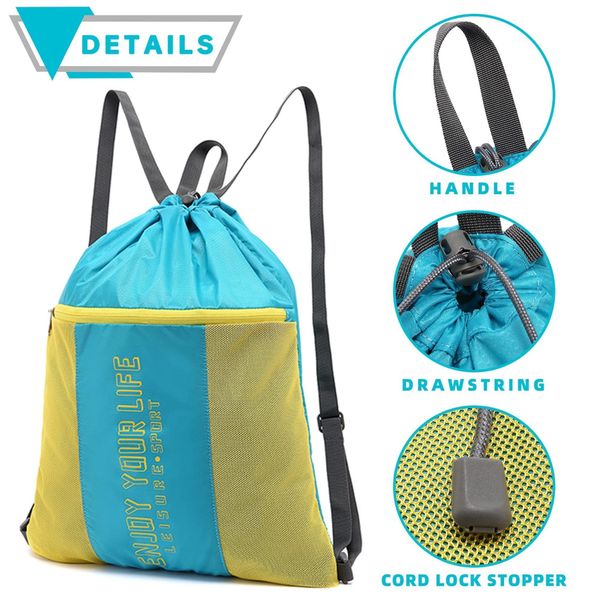 Mairle Lightweight Yoga Gym Bag Drawstring Bag Sports Backpack Outdoor Day... Authenticity Guaranteed, Gray