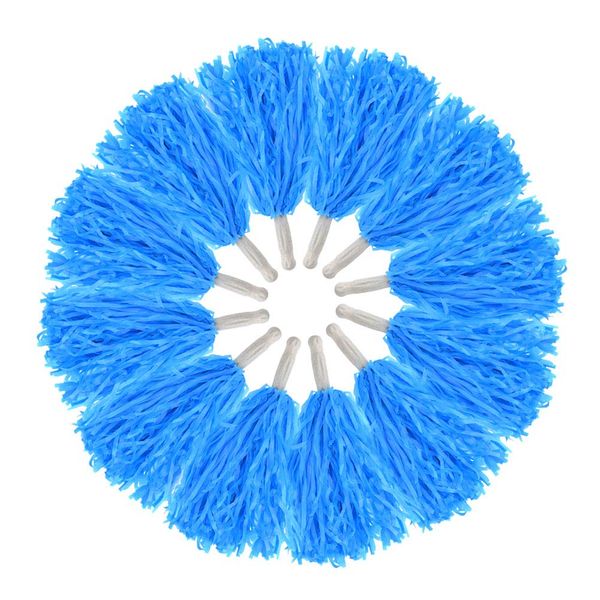 baotongle 12 pcs Cheerleading Pom Poms Hand Flowers Cheerleader Pompoms Sports Dance Cheer Plastic Pom Pom for Sports Team Spirit Cheering Ball Dance Fancy Dress Night Party (Blue, 20Gram)