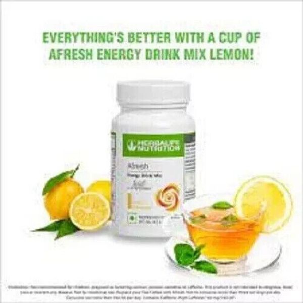 Herbal Afresh LEMON Energy Drink Mix Herbal Tea Concentrate 1.7 Oz fast ship